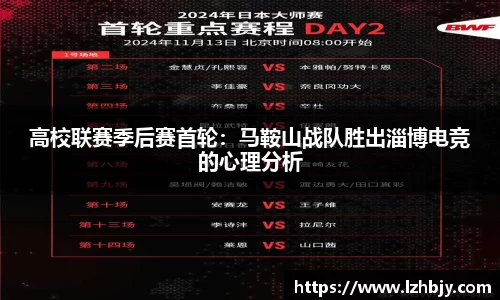 高校联赛季后赛首轮：马鞍山战队胜出淄博电竞的心理分析